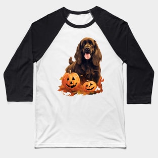 Cute Sussex Spaniel Halloween Baseball T-Shirt